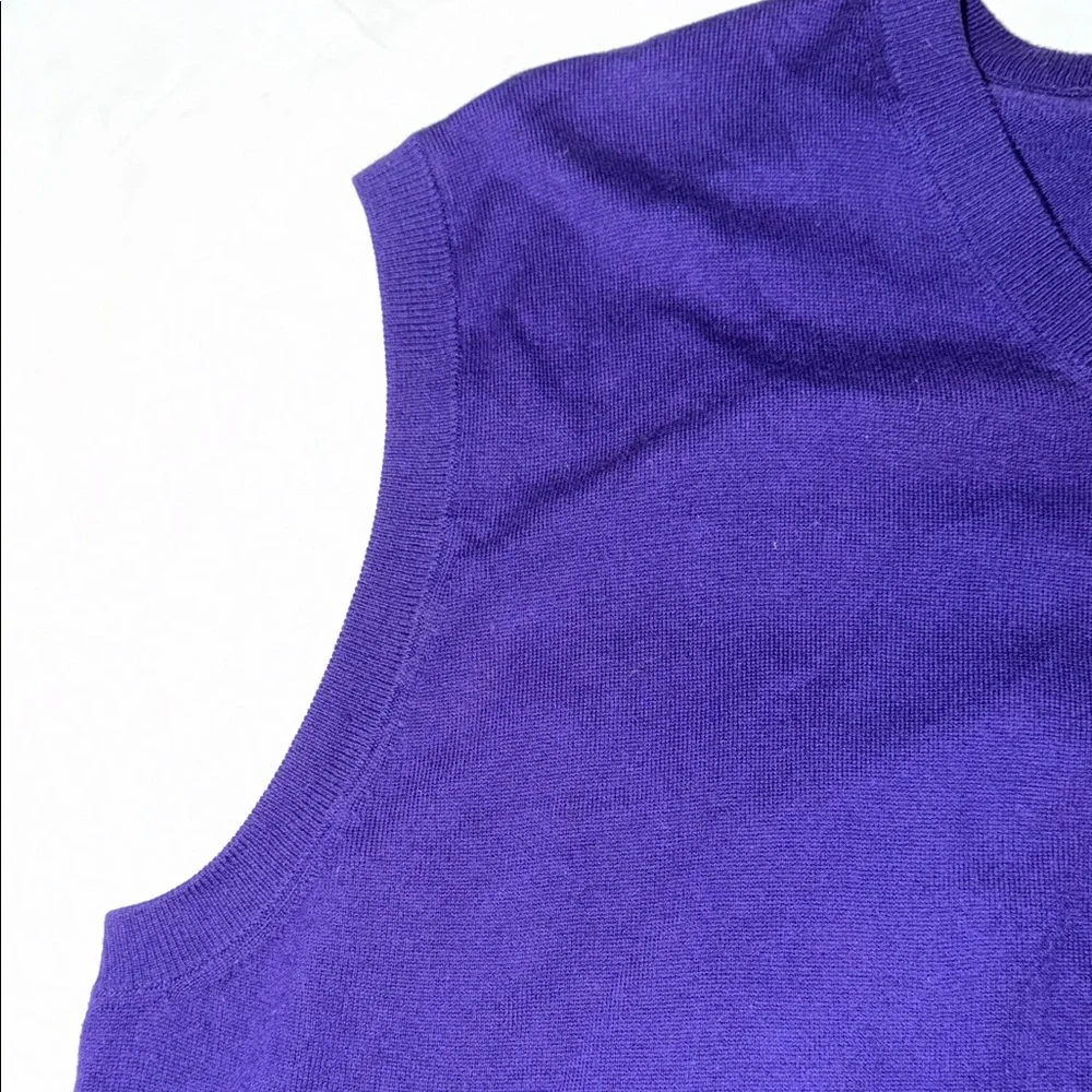 Clemson Men's Purple Sweater Vest with embroidered Orange Tiger Paw - Picture 4 of 8